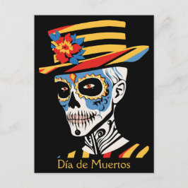 Postal Texto personalizado 💀 Pop Art Calavera en gorra