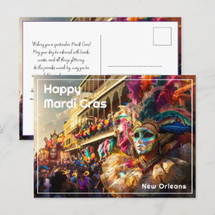 Postal Texto personalizado Regalia Real: Mardi Gras Extra