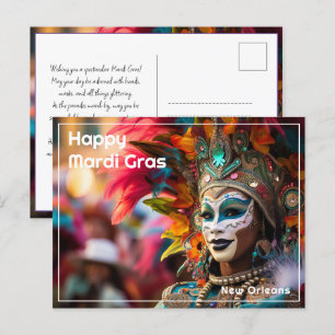 Postal Texto personalizado Regalia Real: Mardi Gras Extra