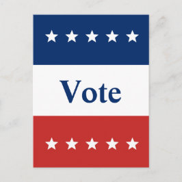 Postal Texto personalizado Voto rojo blanco y azul