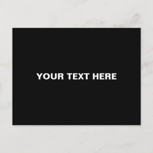 Postal texto personalizar, blanco negro minimalista
