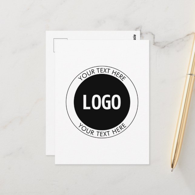 Postal Texto simple de Personalizable y su logotipo o ima (Anverso/Reverso In Situ)