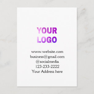 Postal texto simple minimalista agregar su logo/diseño aq