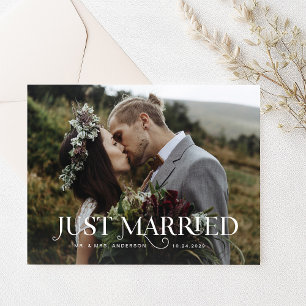 Postal Texto y foto de estilo único Solo casada