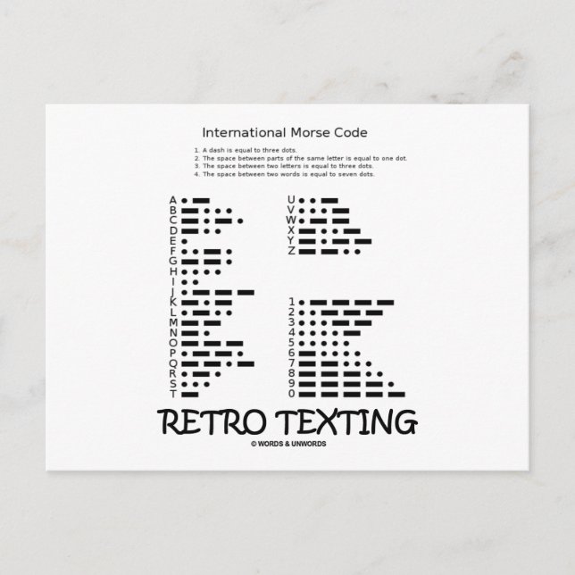 Postal Textos retro (Código internacional Morse) (Anverso)