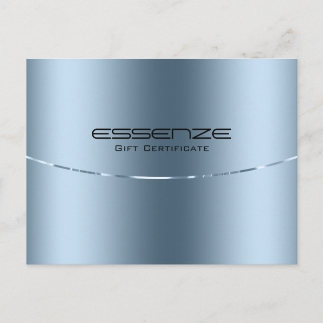 Postal Textura azul metálica moderna minimalista (Anverso)