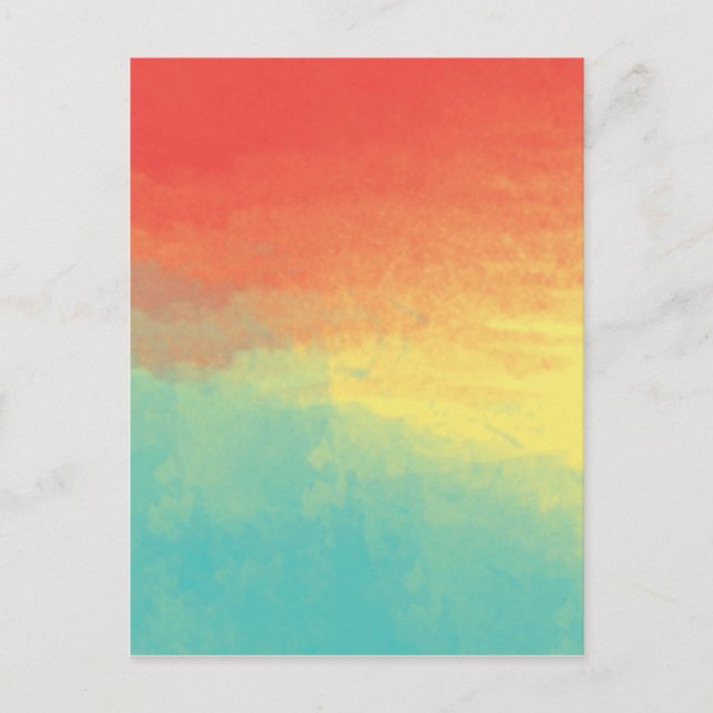 Postal Textura color agua ocmbre - Verde azulada, amarill (Anverso)