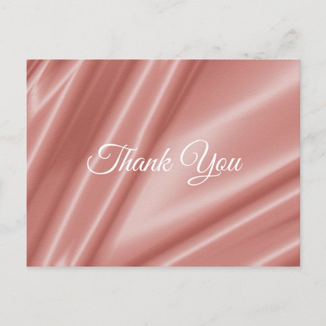 Postal Textura de la seda coral. Gracias. (Anverso)