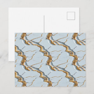 Postal Textura de mármol blanco con vetas de oro agrietad