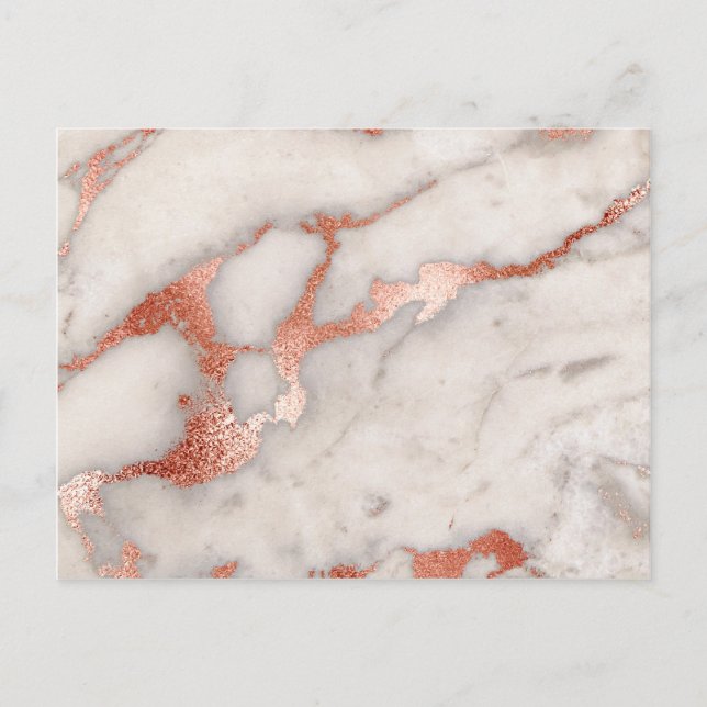 Postal Textura de mármol de oro Rosa (Anverso)
