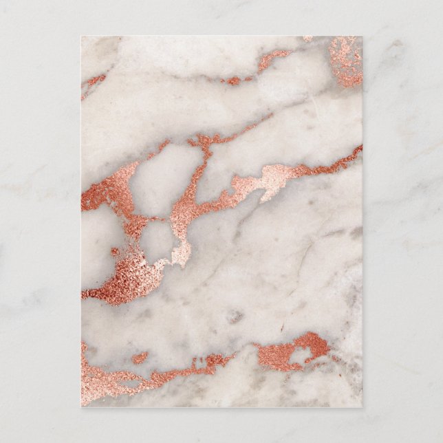 Postal Textura de mármol de oro Rosa (Anverso)