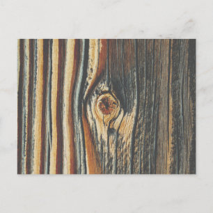 Postal Textura de nudo de grano de madera de Guay