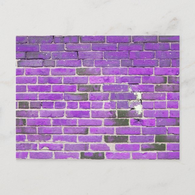Postal Textura de pared de ladrillo morado (Anverso)