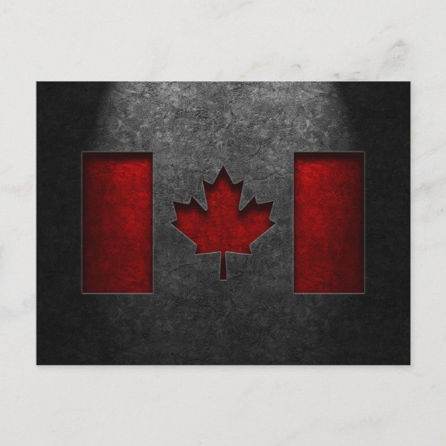 Postal Textura de piedra de la bandera de Canadá (Anverso)