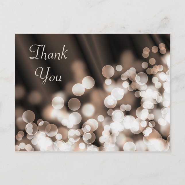 Postal Textura del efecto Bokeh. Gracias. (Anverso)