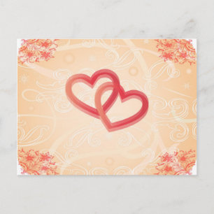 Postal textura romántica con corazones Postcard