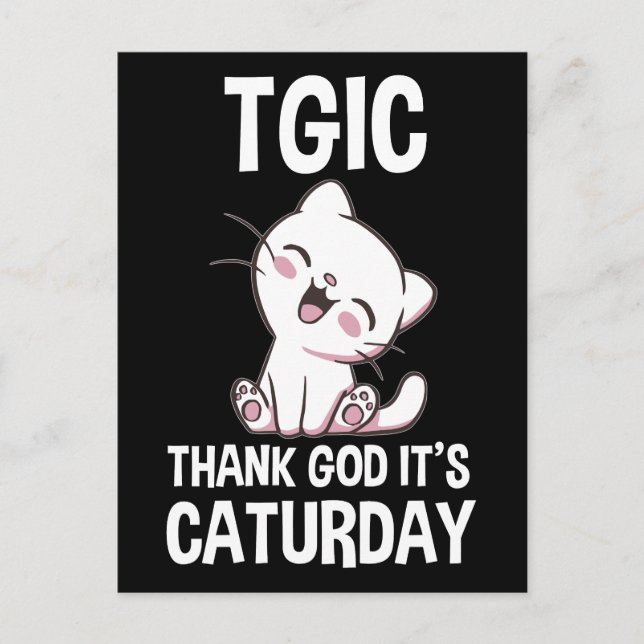 Postal TGIC Gracias a Dios es Caturday (Anverso)