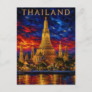 Postal Thailand: Radiant Sunset Wat Arun Art Souvenir