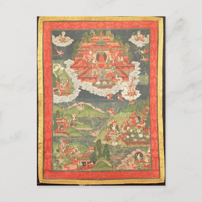 Postal Thangka del paraíso de Amitabha (Anverso)