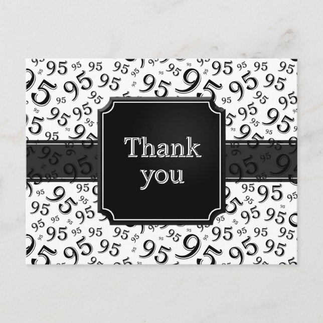Postal Thank You 95 Number Pattern Black/White (Anverso)