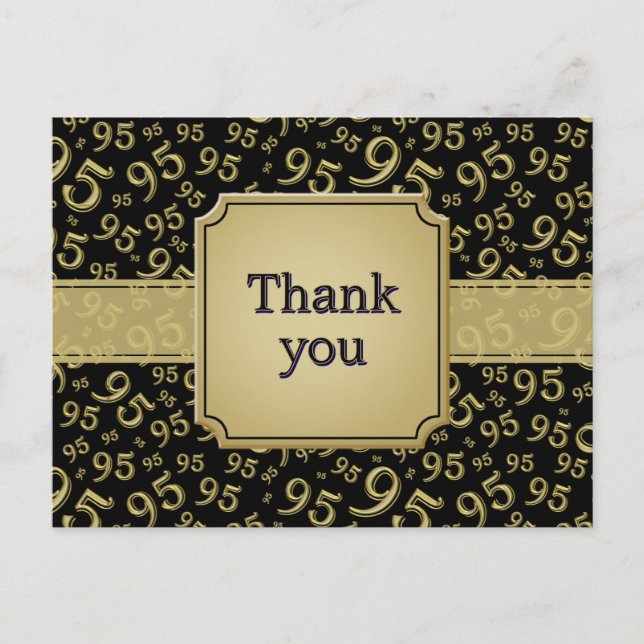 Postal Thank You 95 Number Pattern Gold/Black (Anverso)