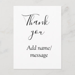 Postal Thank you add name message simple stylish calligra