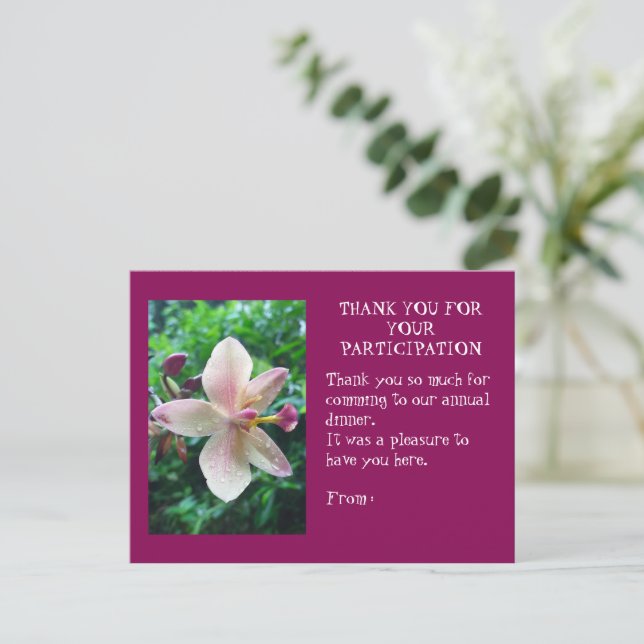 POSTAL THANK YOU CARD (Anverso de pie)