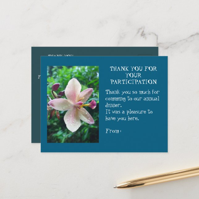 POSTAL THANK YOU CARD (Anverso/Reverso In Situ)