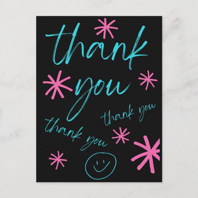 POSTAL THANK YOU CARD SMILEY FACE (Anverso)
