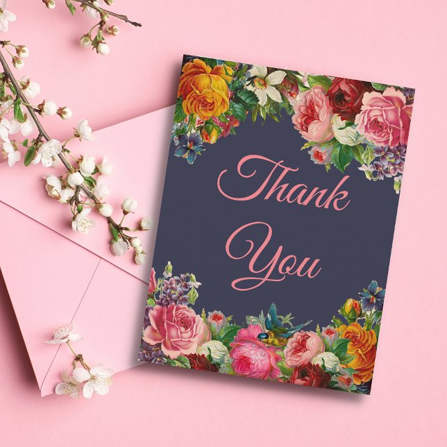 Postal Thank you, colorful floral background (Subido por el creador)