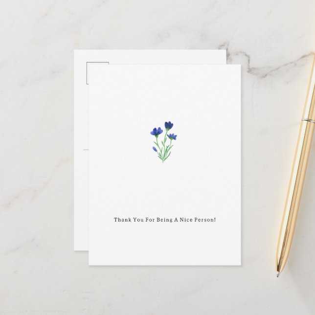 Postal Thank You For Being A Nice Person Card (Anverso/Reverso In Situ)