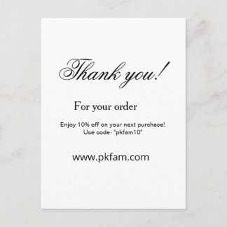 Postal Thank you for purchase pink family business detail
