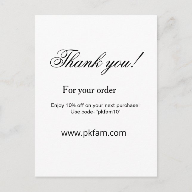 Postal Thank you for purchase pink family business detail (Anverso)