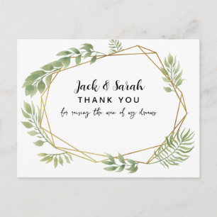 Postal THANK YOU FOR RAISING THE MAN greenery leaf