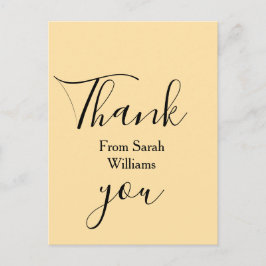 Postal Thank you from add name yellow Pastel boho wedding