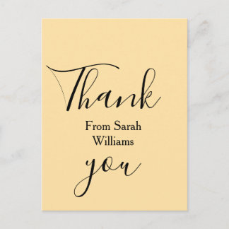 Postal Thank you from add name yellow Pastel boho wedding