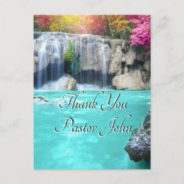Postal Thank You Pastor | Blue Waterfall Appreciation