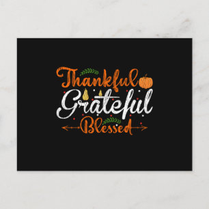 Postal Thankful Blessed Family Kids Matching Thanksgiving