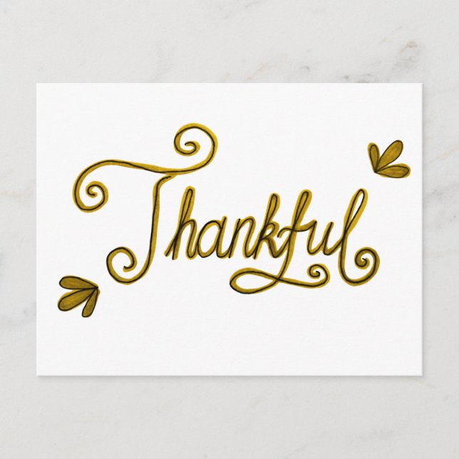 Postal Thankful gold lettering (Anverso)