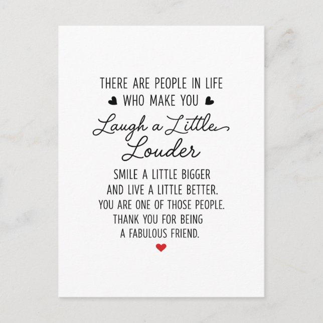 Postal Thanks for being a fabulous friend (Anverso)