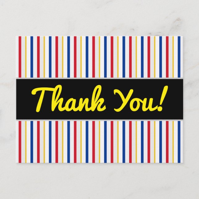Postal Thanks + Ice Hockey Arena Rink-Inspired Stripes (Anverso)
