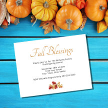 Thanksgiving Dinner Fall Leaves Invitation