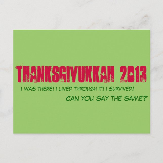 Postal Thanksgivukkah 2013 - Postcard (Anverso)