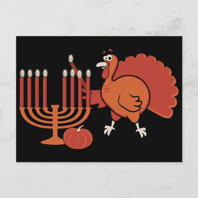 Postal 'Thanksgivukkah' festivo (Anverso)