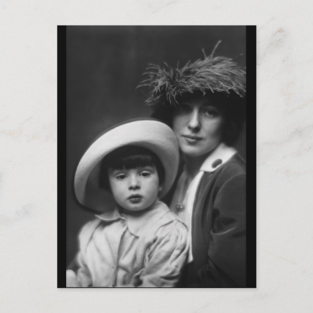 Postal Thaw, Evelyn Nesbitt e hijo de Arnold Genthe, 1913 (Anverso)