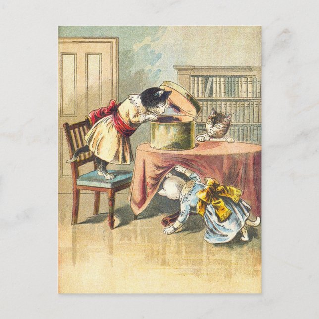 Postal The 3 Little Kittens: Buscando a los Mittens (Anverso)