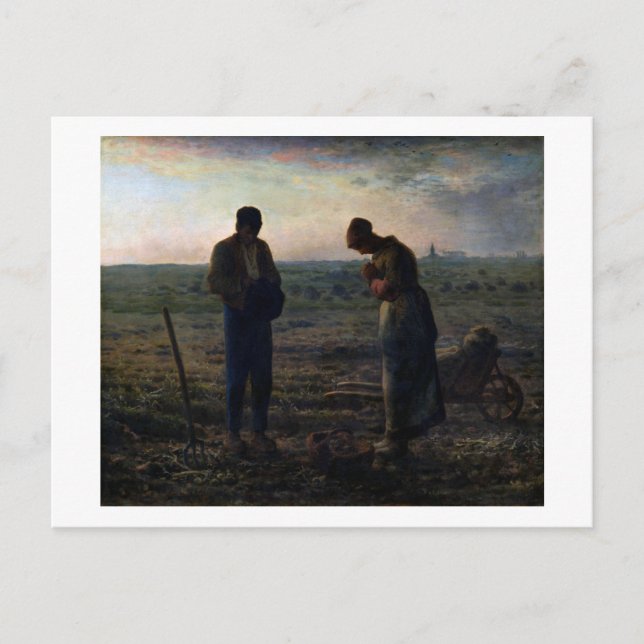 Postal The Angelus, Jean-Francois Millet, 1857-1859 (Anverso)