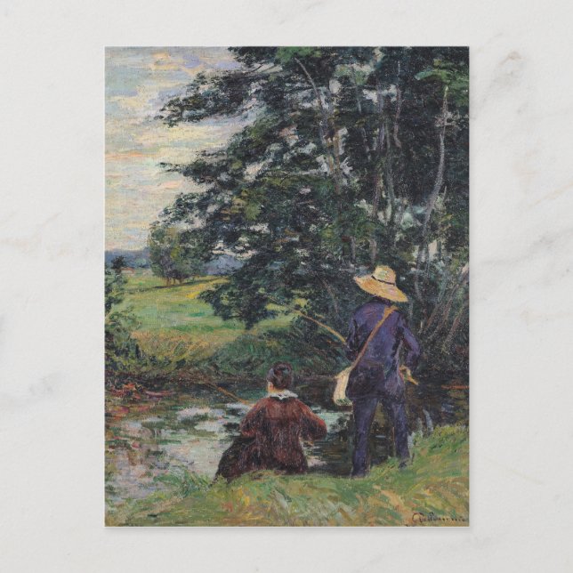 Postal The Anglers, c.1885 (Anverso)