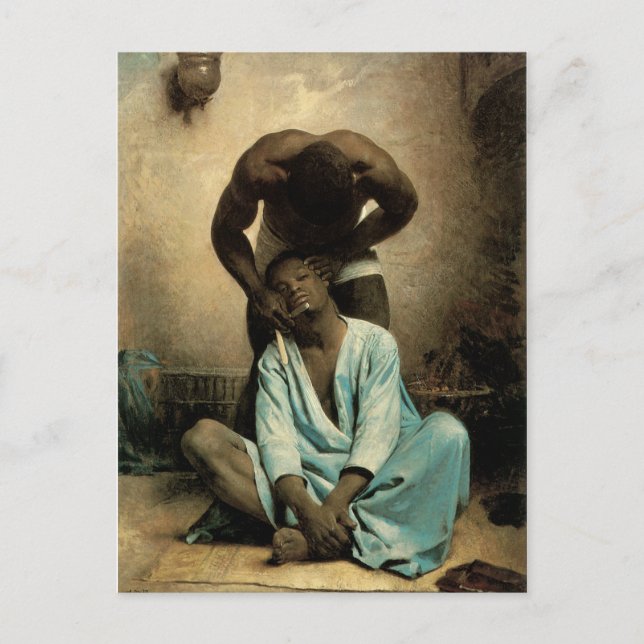 Postal The Barber of Suez" por Leon Bonnat, 1876. (Anverso)