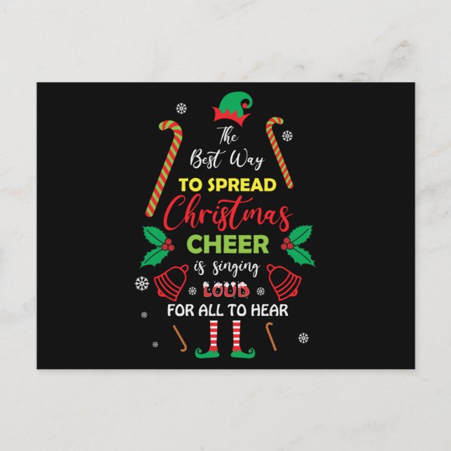 Postal The Best Way to Spread Christmas Cheer is Singing (Anverso)
